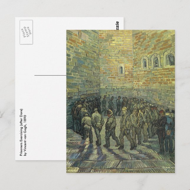 Cartão Postal Vincent van Gogh - Prisioneiros Exercitando-se (Frente/Verso)