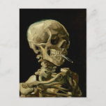 Cartão Postal Vincent Van Gogh Skeleton com um cigarro em chamas<br><div class="desc">Vincent Van Gogh Skeleton com um cartão postal de boas artes para cigarros de queimar</div>