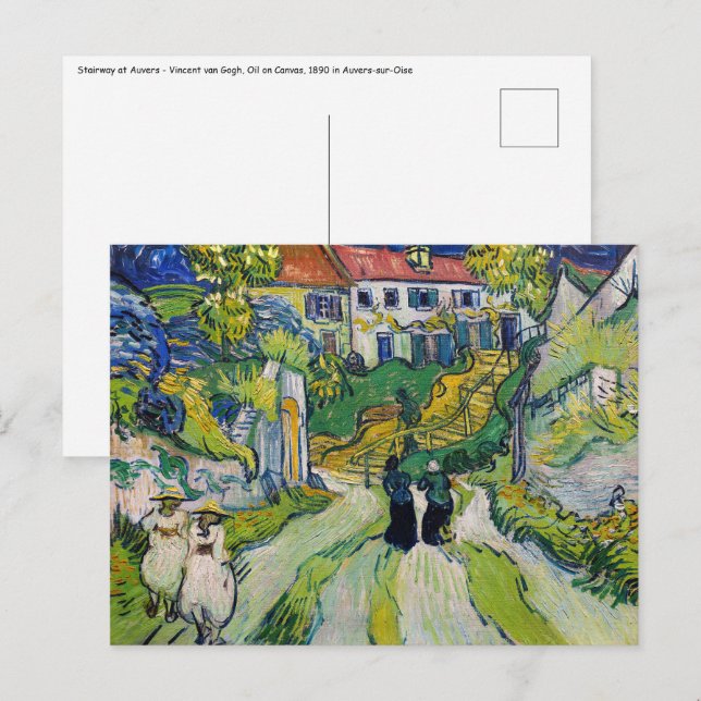 Cartão Postal Vincent van Gogh - Stairway em Auvers (Frente/Verso)
