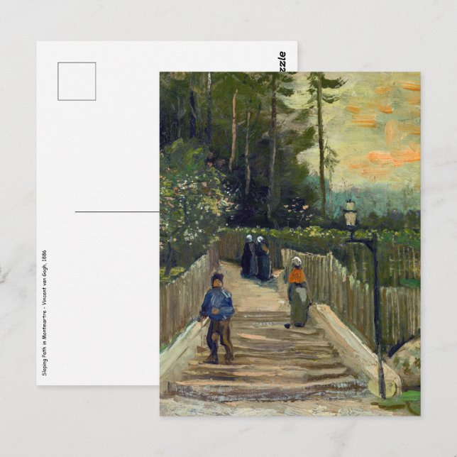 Cartão Postal Vincent van Gogh - Traçado em Montmartre (Frente/Verso)