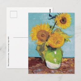 Cartão Postal Vincent Van Gogh - Três Girassóis num Vaso
