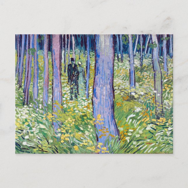 Cartão Postal Vincent van Gogh Undergrowth com dois números (Frente)