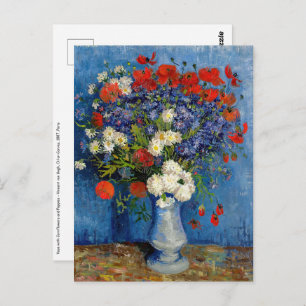 Cartão Postal Vincent van Gogh - Vase com Cornflower e Poppies