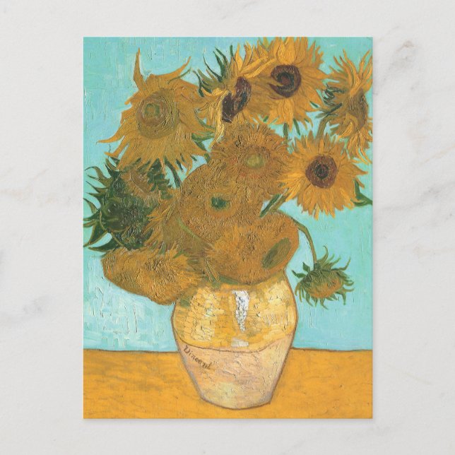 Cartão Postal Vincent van Gogh - Vase com Doze Girassóis (Frente)