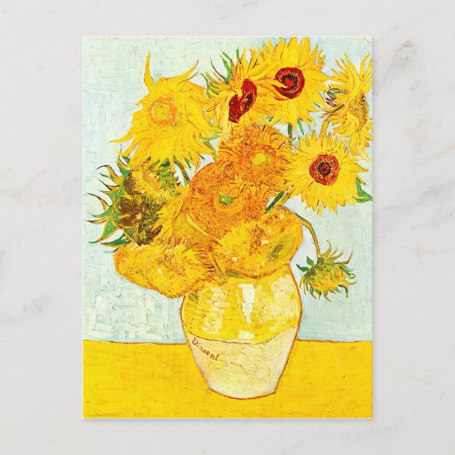 Cartão Postal Vincent van Gogh Vase com Doze Girassóis (Frente)