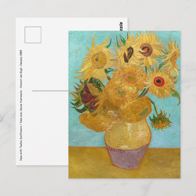 Cartão Postal Vincent Van Gogh - Vase com Doze Girassóis (Frente/Verso)