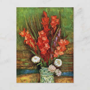 Cartão Postal Vincent van Gogh - Vase com Gladioli Vermelho