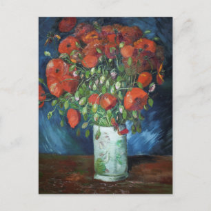 Cartão Postal Vincent van Gogh Vase com Pintura de Poppies