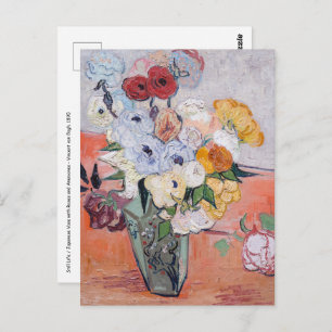 Cartão Postal Vincent van Gogh - Vase com Rosas e Anêmonas