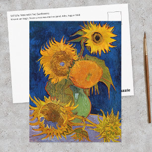 Cartão Postal Vincent van Gogh - Vaso com Cinco Girassóis