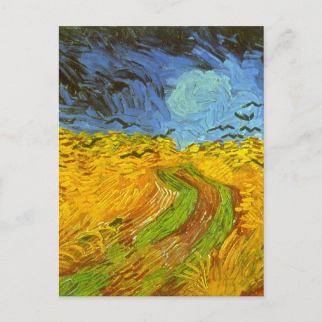 Cartão Postal Vincent van Gogh Wheat Field com Crows (Frente)