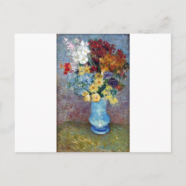 Cartão Postal Vincent Willem van Gogh - Flores num vaso azul (Frente)