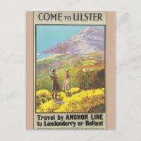 Vindo ao poster das viagens vintage de Ulster