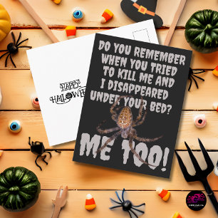 Cartão Postal Vingança de Aranha Divertida de Halloween