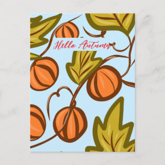 Cartão Postal Vinhas De Abóbora De Outono Design