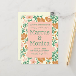 Cartão Postal Vinhas de flor silvestre, cor-de-rosa, cor-de-rosa