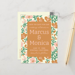 Cartão Postal Vinhas de flor silvestre, cor-de-rosa, cor-de-rosa