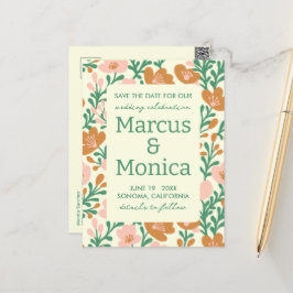 Cartão Postal Vinhas de flor silvestre, cor-de-rosa, cor-de-rosa