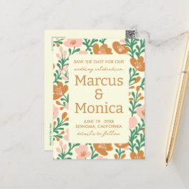 Cartão Postal Vinhas de flor silvestre, cor-de-rosa, cor-de-rosa