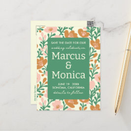 Cartão Postal Vinhas de flor silvestre, cor-de-rosa, cor-de-rosa