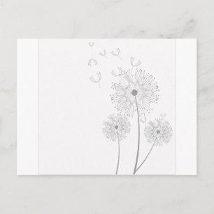 Cartão Postal Vinhas de Flores de Dente-de-Leão Casamento Românt