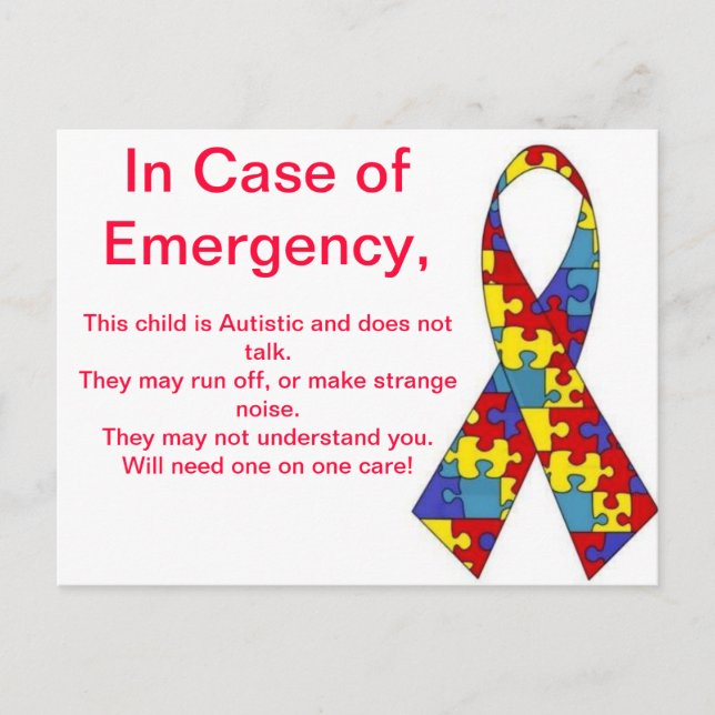 Cartão Postal Vinhetas de alerta de emergência (Frente)