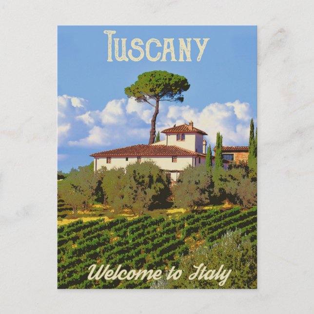 Cartão Postal Vinícola da Toscana (Frente)