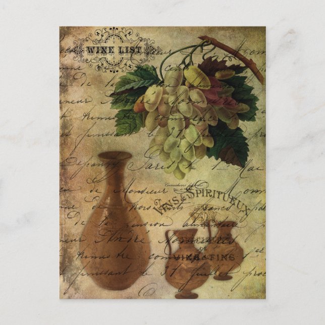 Cartão Postal Vins Spiritueux, néctar dos deuses (Frente)