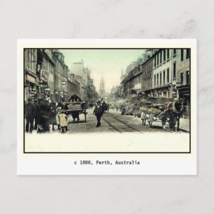 Cartão Postal Vintage 1890 Perth, Austrália