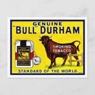 Cartão Postal Vintage, 1890s - Cigarro Bull Durham e