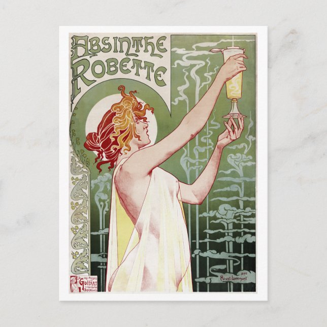 Cartão Postal Vintage 1895 Absinthe Robette (Frente)