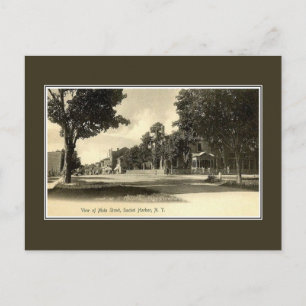 Cartão Postal Vintage 1900s Main Street Sackets Harbor NY