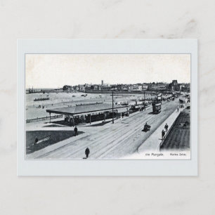 Cartão Postal Vintage 1900s Marine Drive Margate Kent Inglaterra