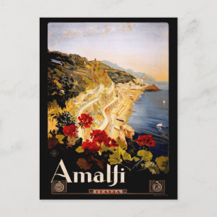 Cartão Postal Vintage 1915 Amalfi Coast Italy Viagem