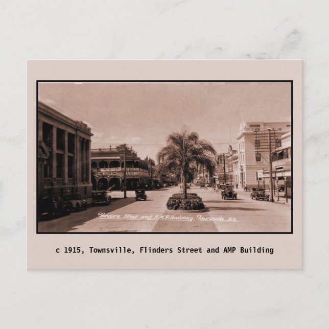 Cartão Postal Vintage 1915 Townsville Queensland (Frente)