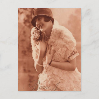 Cartão Postal Vintage 1920 Flapper Girl