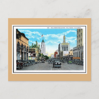 Cartão Postal Vintage 1920 Hollywood Blvd. Hollywood CAL