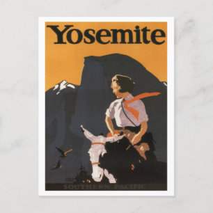 Cartão Postal Vintage 1923 Yosemite Southern Pacific Poster