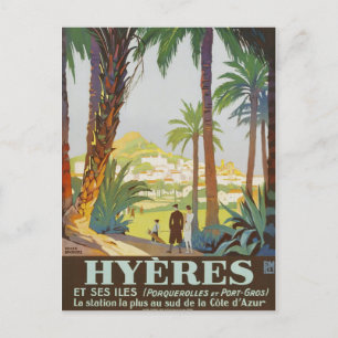 Cartão Postal Vintage 1925 Riviera Francesa - Hyeres