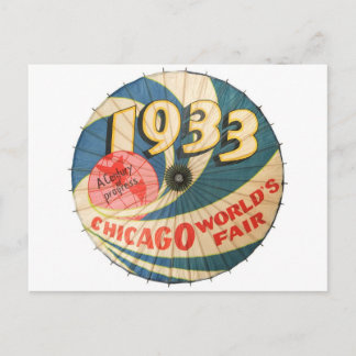 Cartão Postal Vintage 1933 Chicago Fair Souvenir Art