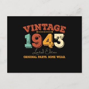 Cartão Postal Vintage 1943 Original Parts Funny Birthday Gift