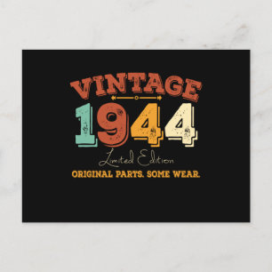Cartão Postal Vintage 1944 Original Parts Funny Birthday Gift