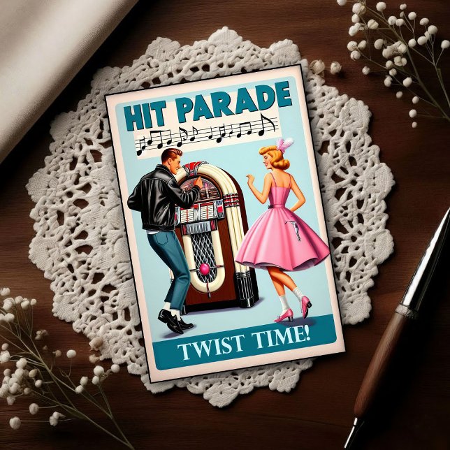 Cartão Postal Vintage 1950s Dance Party (Criador carregado)