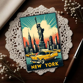 Cartão Postal Vintage 1955 New York City Skyline