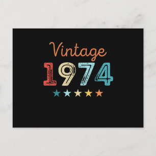 Cartão Postal Vintage 1974 50th Birthday Retro Gift 50 anos