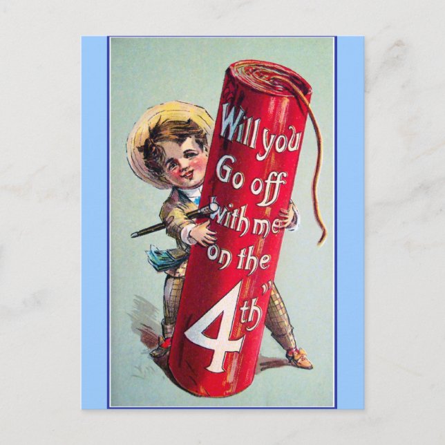 Cartão Postal Vintage 4 de julho (Frente)