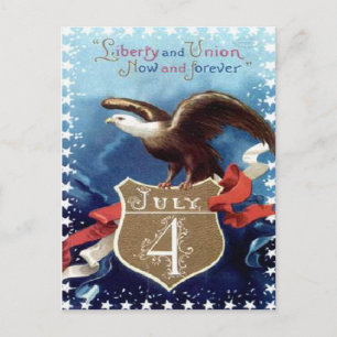Cartão Postal Vintage 4 de julho