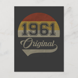 Cartão Postal Vintage 60º aniversário original de 1961 presente