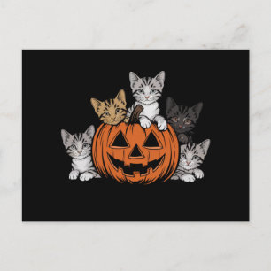 Cartão Postal Vintage 90s Cat Halloween Retro Spooky Season