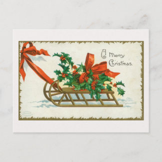 Cartão Postal Vintage A Merry Christmas Card